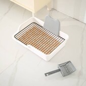 狗厕所狗砂盆带围栏防外溅带网架防踩屎中小型犬狗砂盆超大屎尿盆