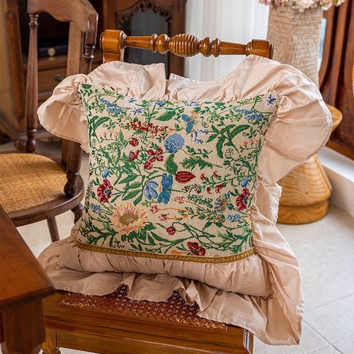 法式复古抱枕客厅沙发靠枕中古风靠垫床头靠背垫子卧室床头靠枕