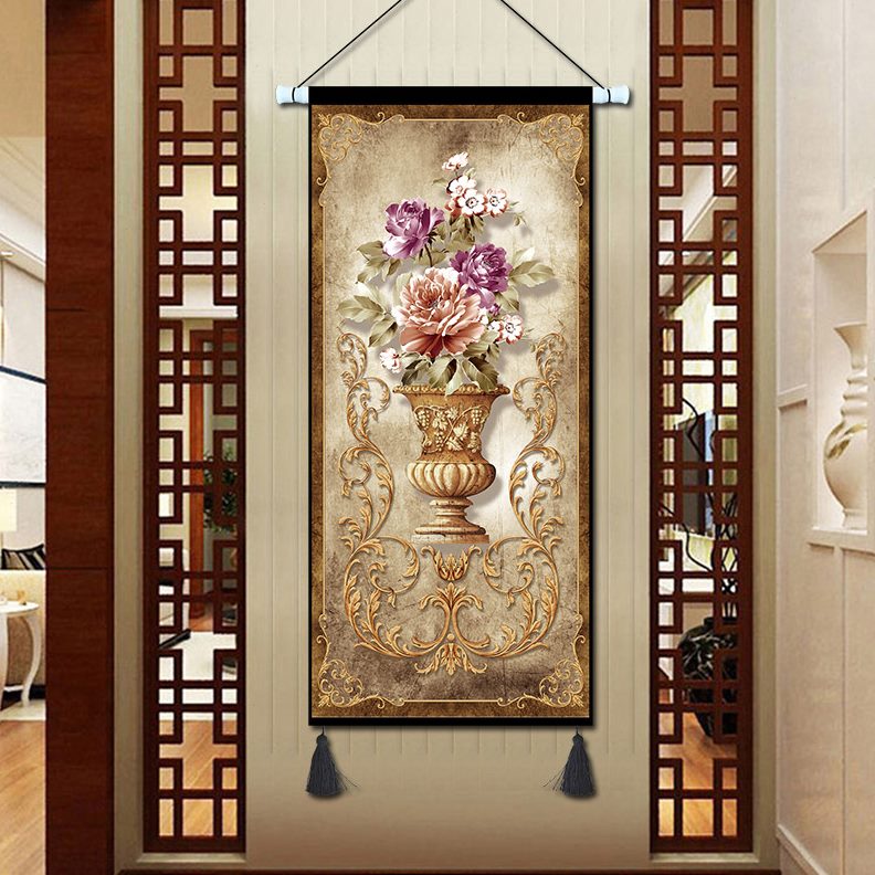 玄关装饰画布艺壁画酒店客厅北欧挂毯走廊画富贵大堂书房挂画现代图片