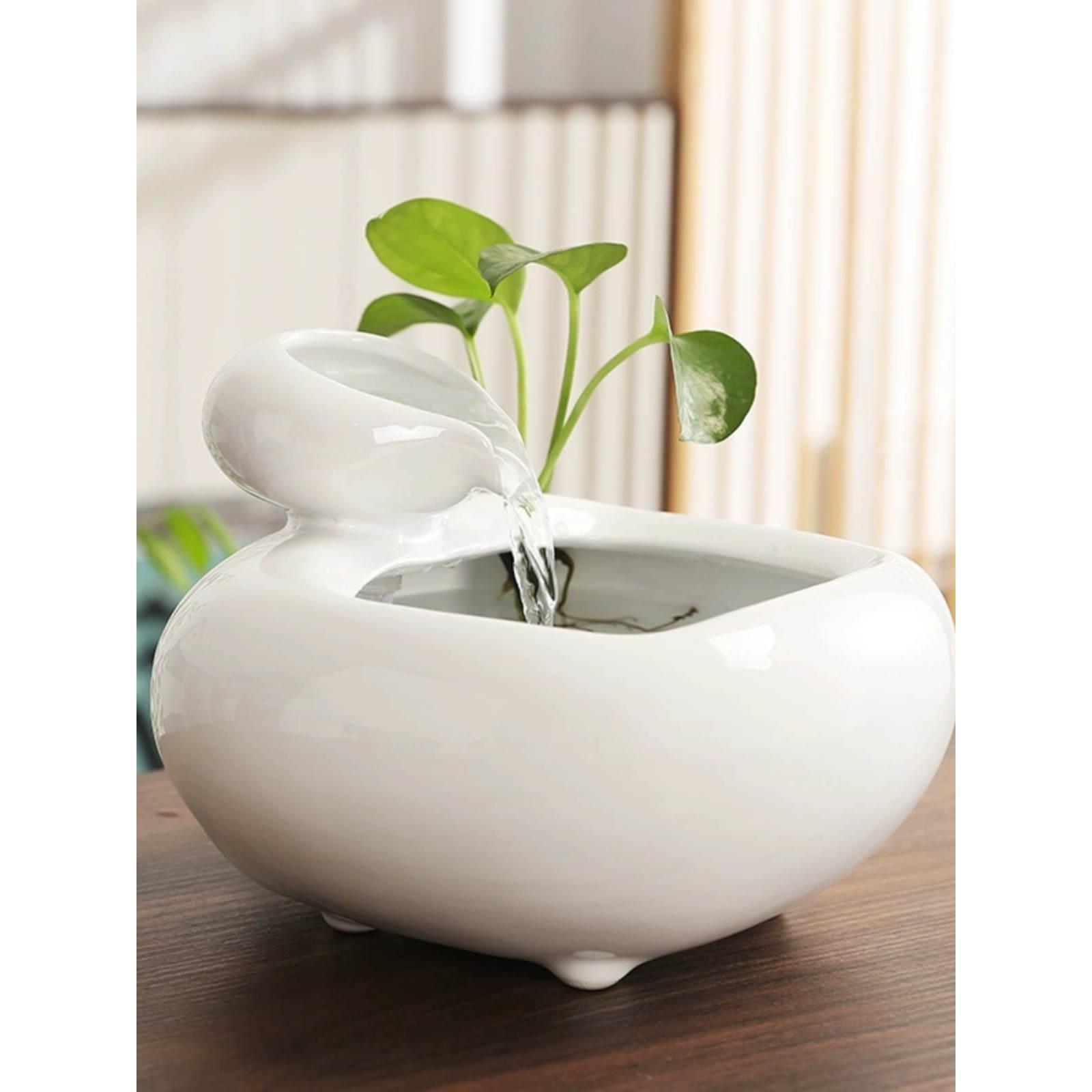 陶瓷小型流水摆件流水循环鱼缸自动循环猫咪饮水器桌面办公室摆件