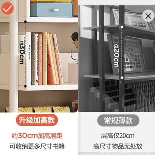 置物架落地多层收纳架子简易书架铁艺客厅储物架展示货架家用书柜