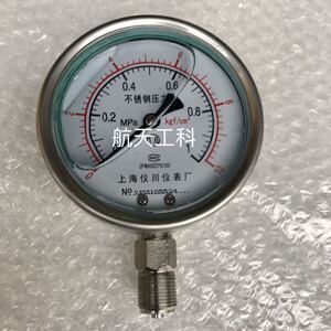 不锈钢压力表 充油耐震型 1mpa 10kg 表盘100mm 上海仪川仪表厂