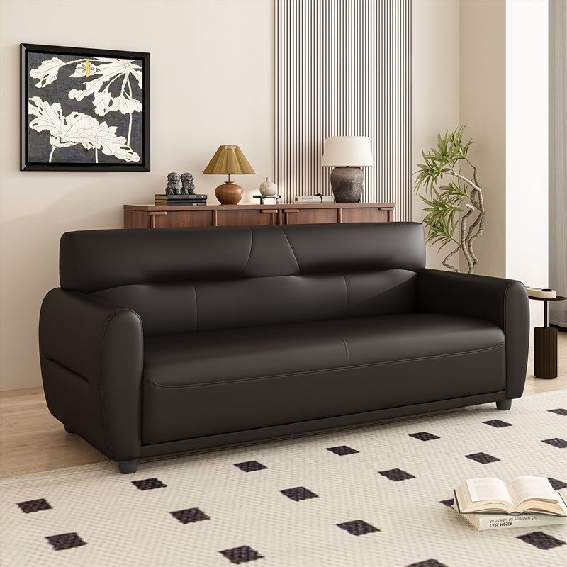 现代简约新款小户型沙发客厅公寓出租房办公室直排三人位皮布沙发,住宅家具,皮布沙发,淘宝优惠券,粉丝福利购,淘宝优惠卷