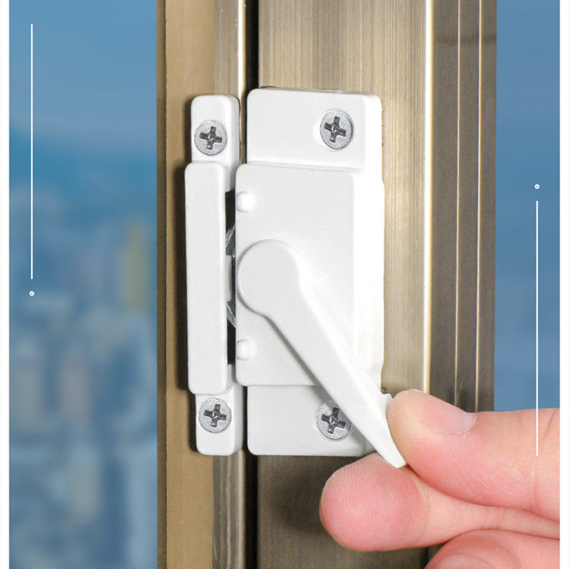 锌合金月牙锁 加厚老式窗锁塑钢窗拉移门窗配件铝合金窗锁扣配件