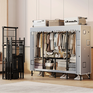 折叠衣柜卧室家用简易布衣柜出租房用免安装衣橱结实耐用收纳柜子
