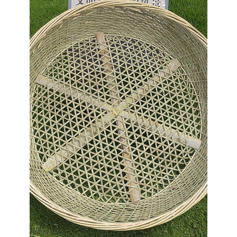 竹编大孔筛子豆腐晾晒鱼肉冬季竹筛子圆晒饼子竹簸箕竹蔑竹制品家