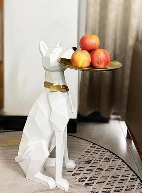 创意大型落地狗摆件现代客厅电视柜沙发旁北欧家居软装饰品乔迁新