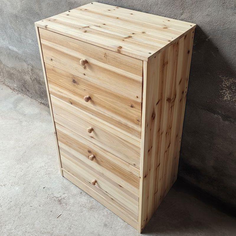 实木五斗柜收纳柜斗柜客厅收纳柜原木小柜子夹缝抽屉式五斗橱X6