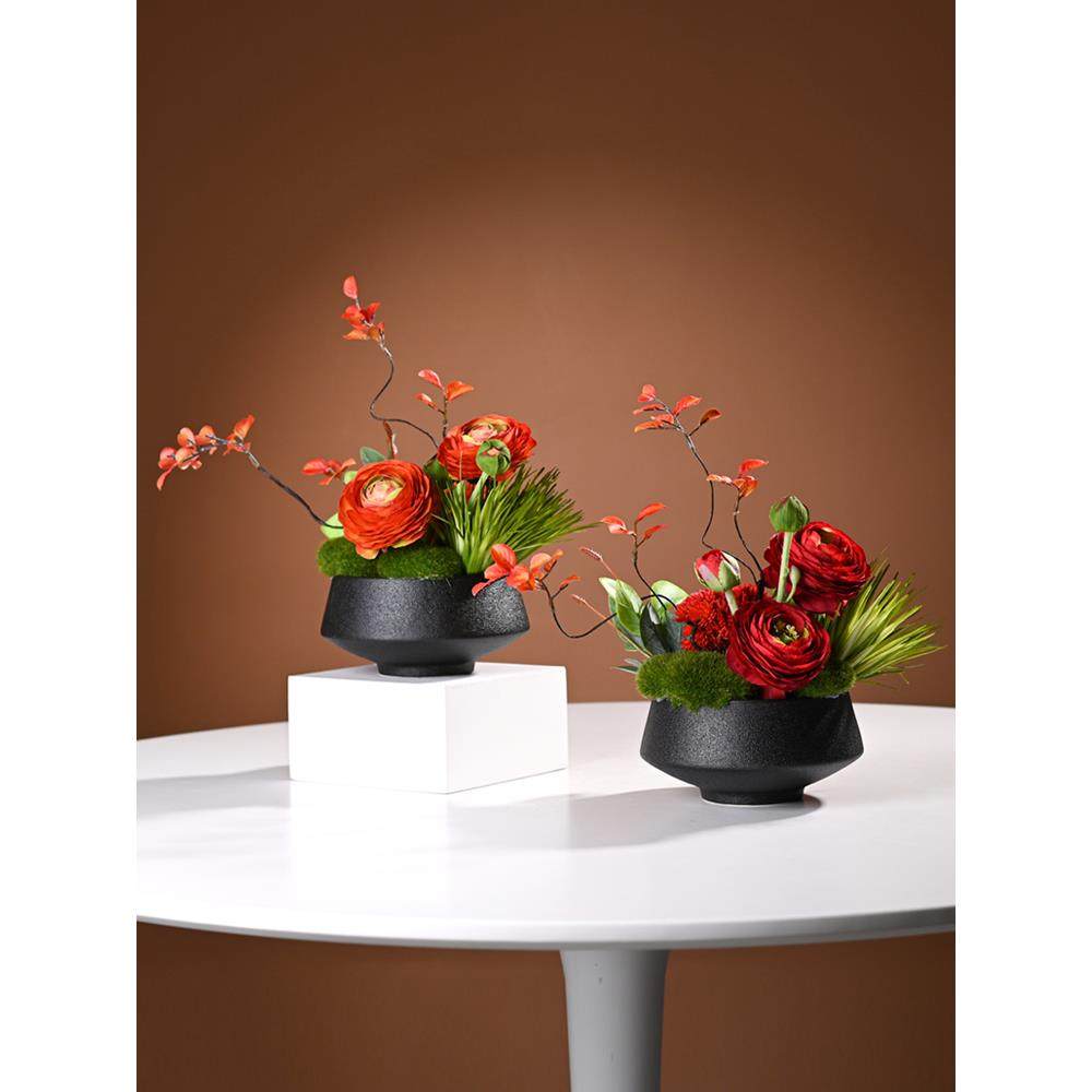 新讲台花卉主席桌绢花人造花艺术婚礼司仪桌商务演讲会议桌插花