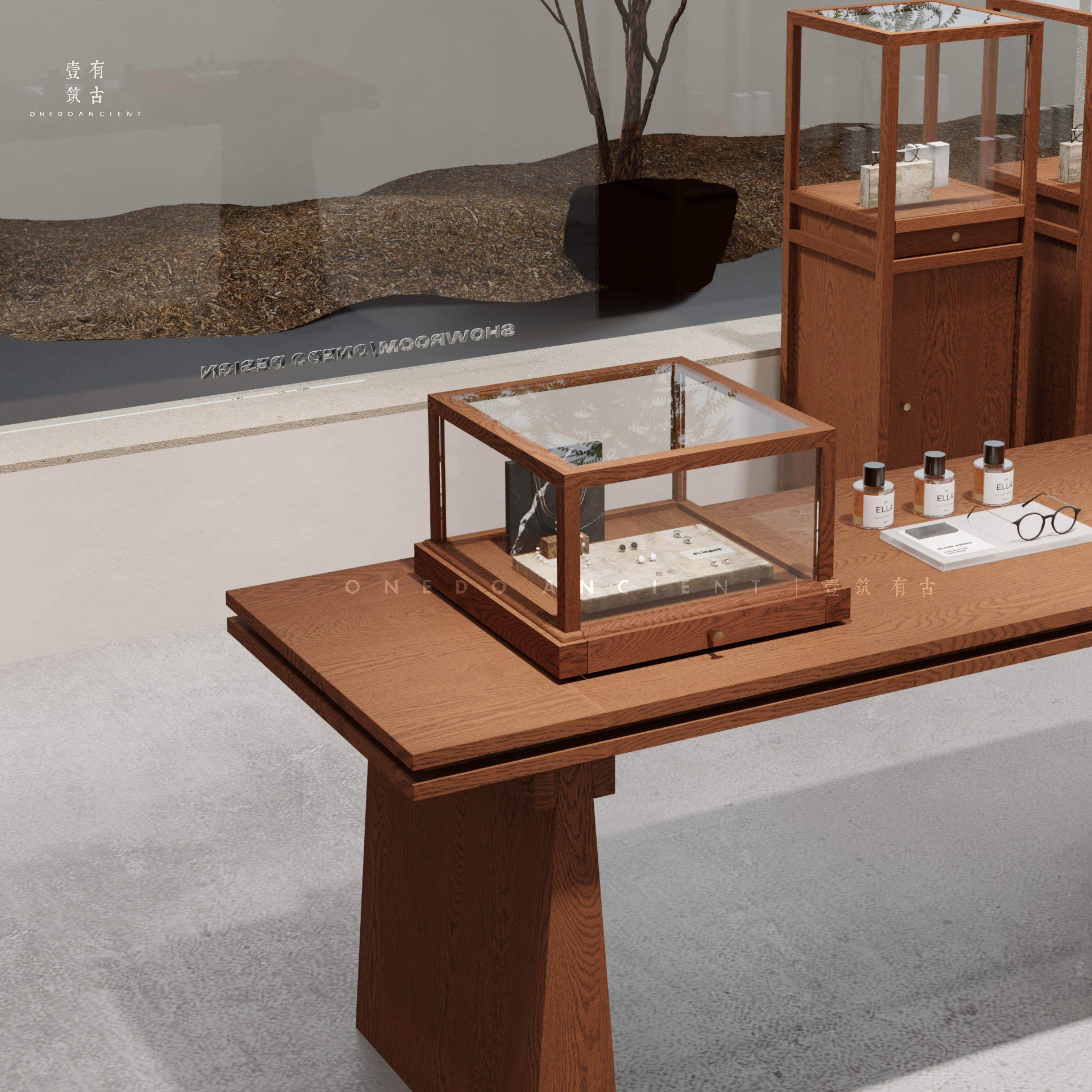 桌面玻璃柜珠宝饰品展示柜小型精品陈列柜子带锁中岛收纳展台定制