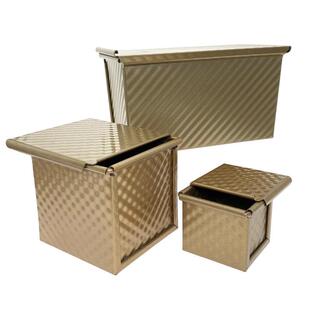 450G吐司盒 金色不沾方砖面包模具 迷你水立方铝合金土司烘焙工具