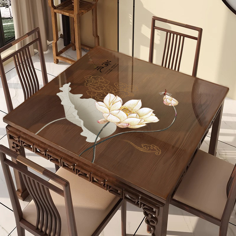 中式八仙桌桌布防水防油正方形麻将桌餐桌布垫软玻璃实木方桌垫子,居家布艺,桌布,淘宝优惠券,粉丝福利购,淘宝优惠卷