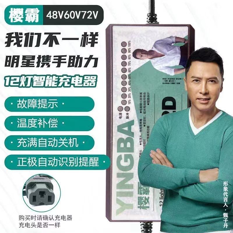 樱霸电动车充电器60V72V20脉修复快速多功能自动断电智能铅酸电池