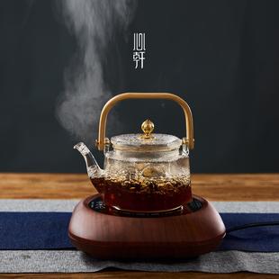 锤纹煮茶壶提梁过滤泡茶壶电陶炉烧水煮茶器 心轩耐高温玻璃壶日式