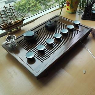 抽屉式 茶台简约轻奢茶具茶托盘 茶盘家用2024新款 实木办公室储水式