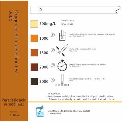 0-3000Ppm醋酸氧Paa试纸用于内窥镜、食品、饮料等行业的浓度监测