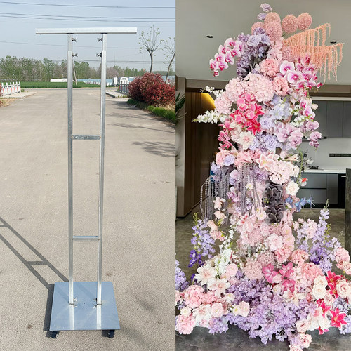 新款婚庆道具铁艺背景架拱门花艺布置背景装饰挂花迎宾区背景道具