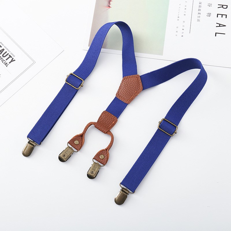 儿童背带领结套装男童蝴蝶u结演出活动配饰宝宝背带夹糖果色裤子