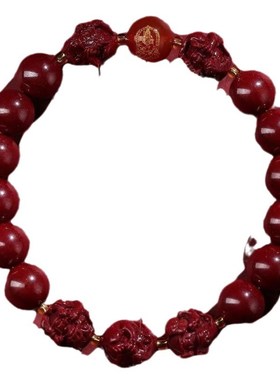 2025年属蛇天然原矿朱砂三合六C合手串紫金砂本命年十二生肖手链