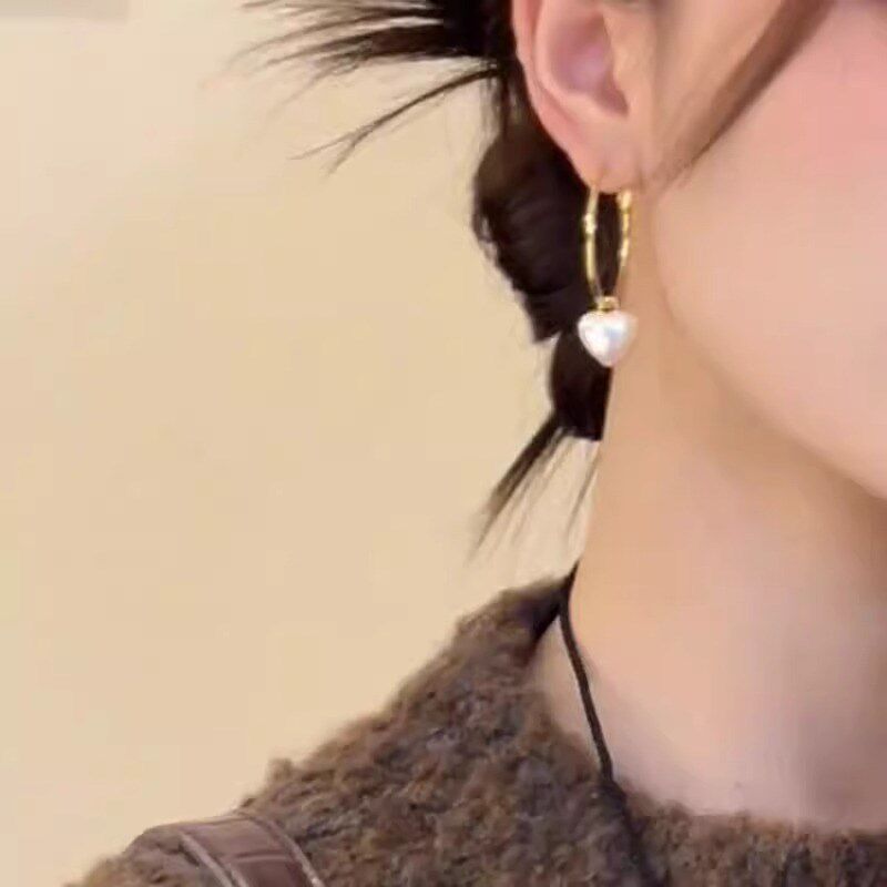 爱心耳圈一款两戴简约时尚圆圈耳环气质I温柔百搭小众设计感耳饰