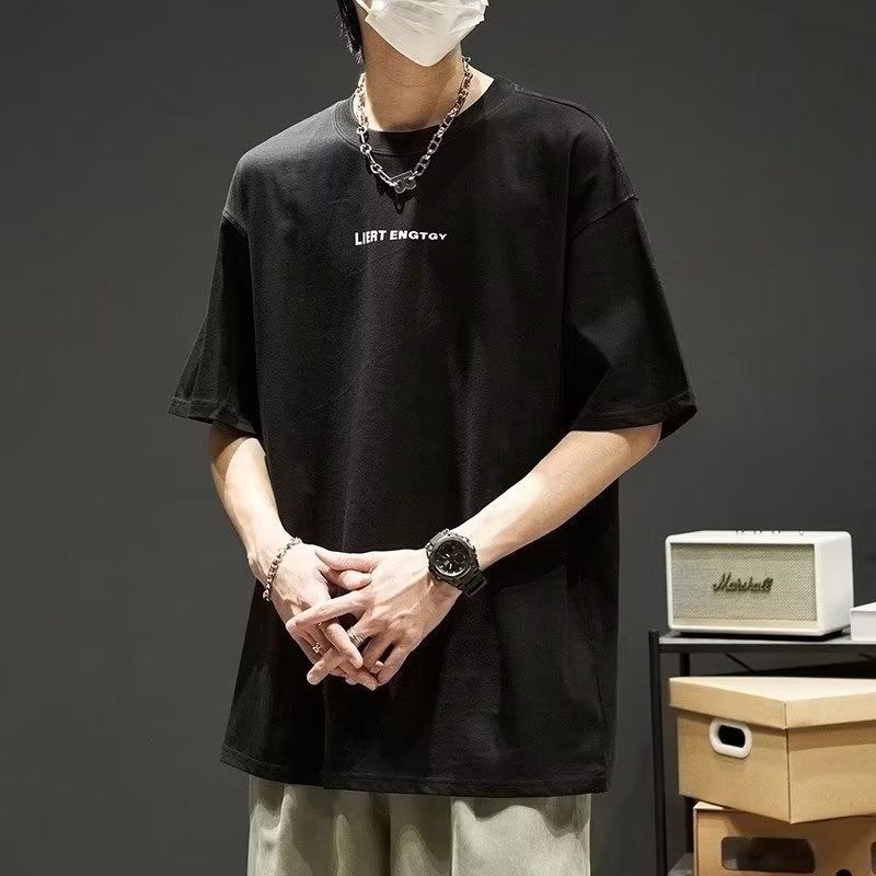 夏季insc港风宽松oversize透气五分袖体恤上衣日系棉质短袖T恤男