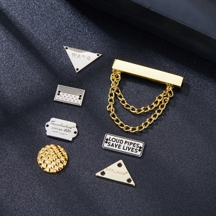 服装金属标牌定制标识铁牌铭牌圆形金属长方形小吊牌手缝箱包logo
