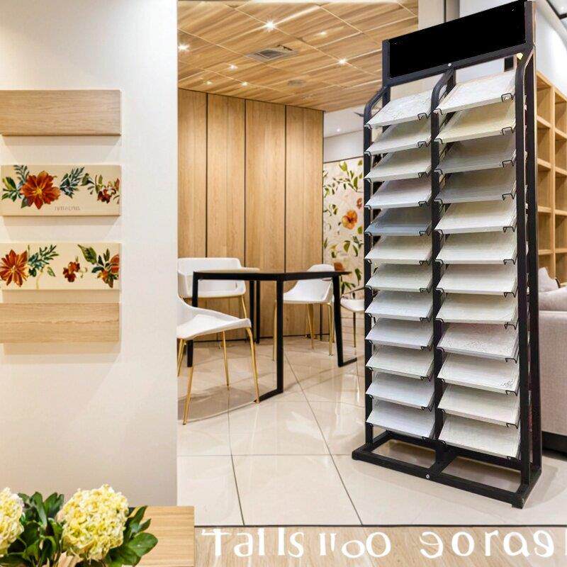 瓷砖展架玻璃石材样品展示架立式大理石展示柜色板卡架子铝扣板架