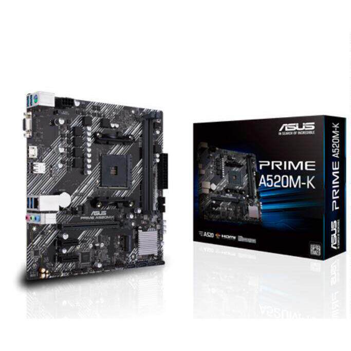 华硕A520M-K A520盒装主板 搭配R5-5500 5600 R7-5700X处理器套装