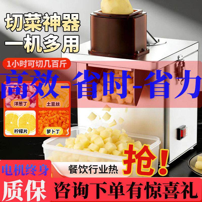商用土豆切丝机切片切条电动切菜罗卜切丁辣椒切圈洋葱片芒果切丁