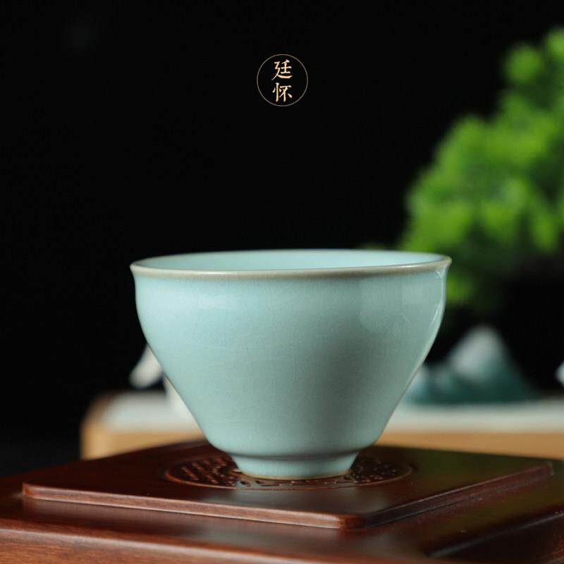 廷怀窑汝瓷茶具天青釉功夫汝窑茶杯茶盏女士主人杯个人杯可养男士