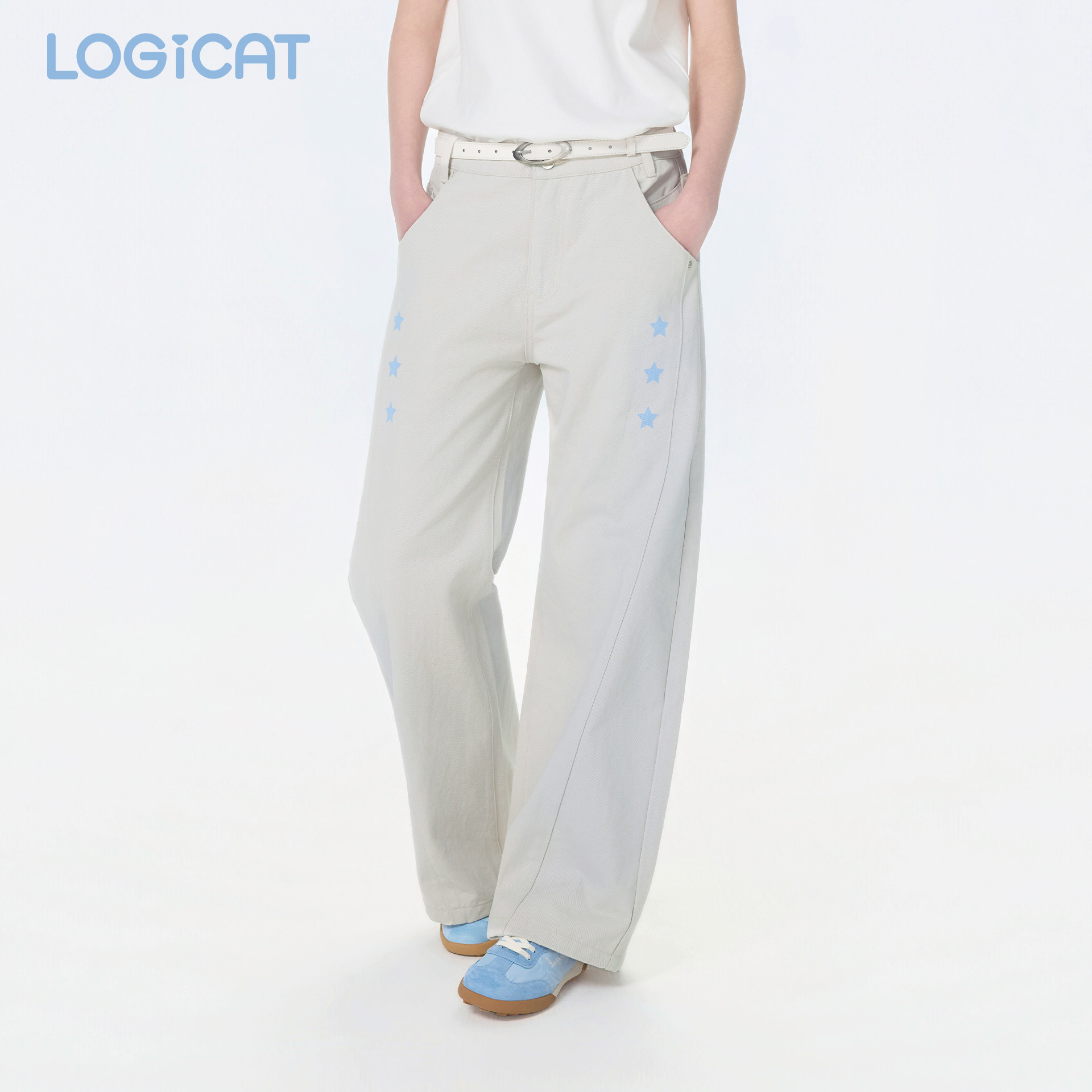 LOGICAT弯刀裤慵懒松弛感高颜值显瘦修饰腿型宽松阔腿牛仔裤