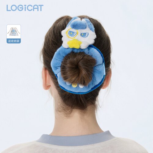 LOGICAT毛绒大肠发圈可爱猫咪扎头发发绳舒适不伤发马尾头绳发饰