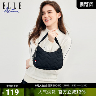 ELLE ACTIVE运动休闲单肩包户外日常轻便手提包收纳简约百搭包包