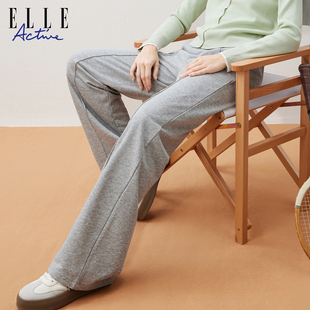 户外运动休闲卫裤 ELLE 运动裤 26年春款 女 ACTIVE简约松紧腰直筒裤