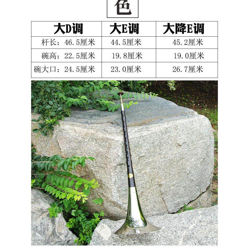 唢呐乐器全套 专业级乌木大F调大降E大D调低音大唢呐民间白事大号