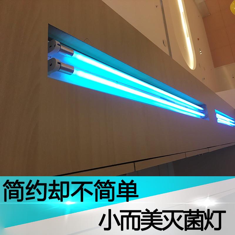 小而美双管吊挂式紫外线消毒灯大功率教室商用杀菌1.2 m壁挂支架