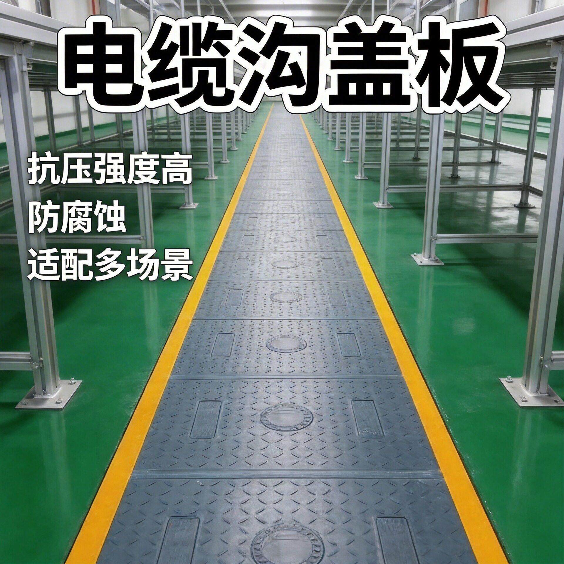 电缆保护板 复合树脂电缆沟盖板 配电室变电站隧道盖板电力盖板
