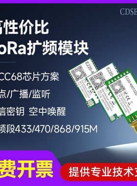 LoRa扩频无线模块原装LLCC68串口收发433/915MHz低功耗透传通讯