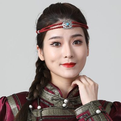 少数古古成人族舞蹈头饰民族风演出蒙手工发带皮绳绑带新款蒙儿童