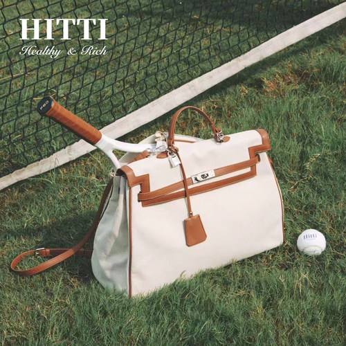 Hitti2025新款老钱风复古单双肩百搭网球匹克帆布球包