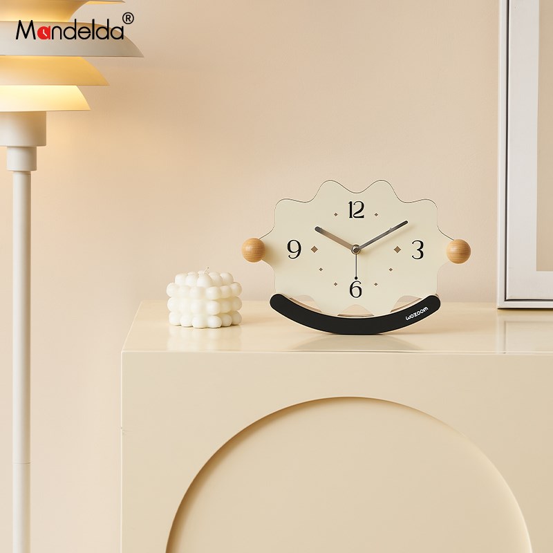 Mandelda入户玄关桌面摆件家居客厅电视柜时钟摆放式装饰品钟表