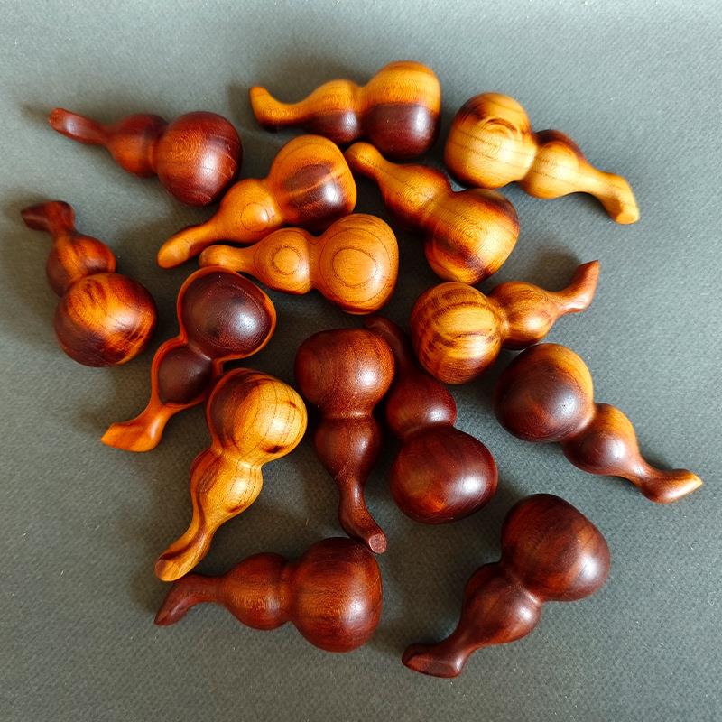 雷击木鹤首歪把葫芦桃木葫芦摆件挂饰文玩葫芦盘玩手把件木质工艺