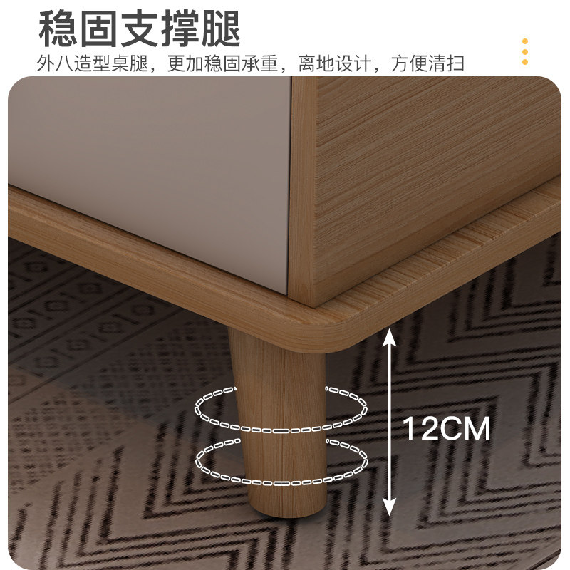 出租屋简约实木腿茶几 北欧风方茶几 小户型家用方桌