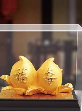 绒沙金寿桃摆件送60岁爷爷80岁奶奶长辈老人生日礼物贺寿祝寿实用