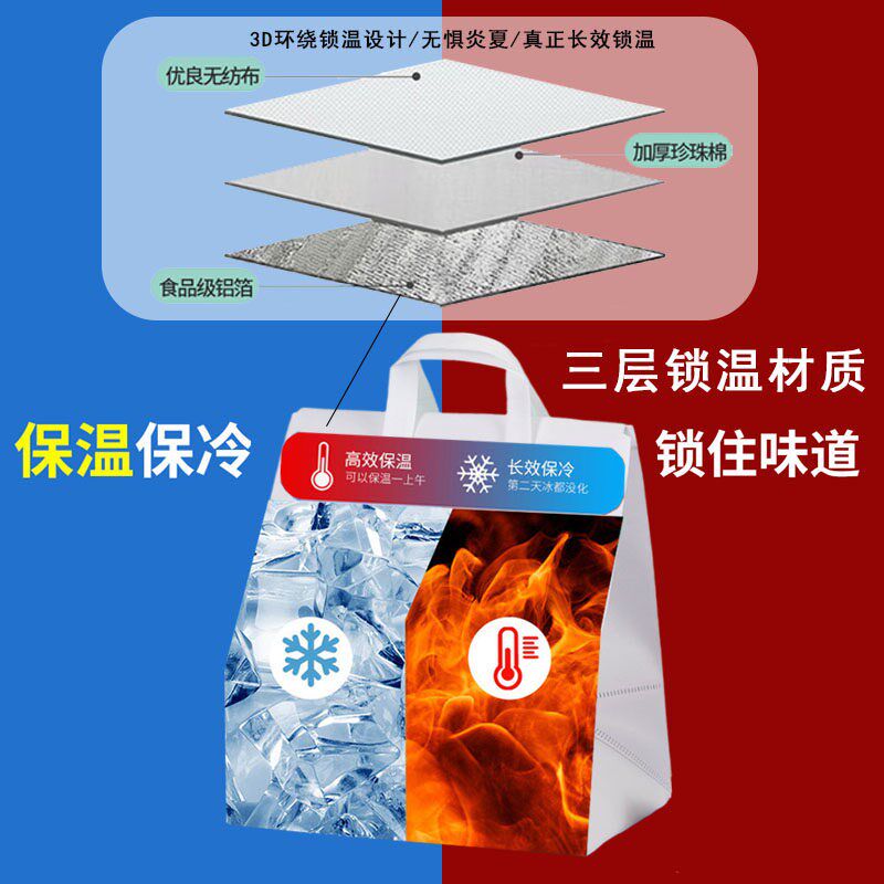 生日蛋糕盒保温袋4寸6寸8寸铝箔手提一次性外卖包装保冷藏袋定制