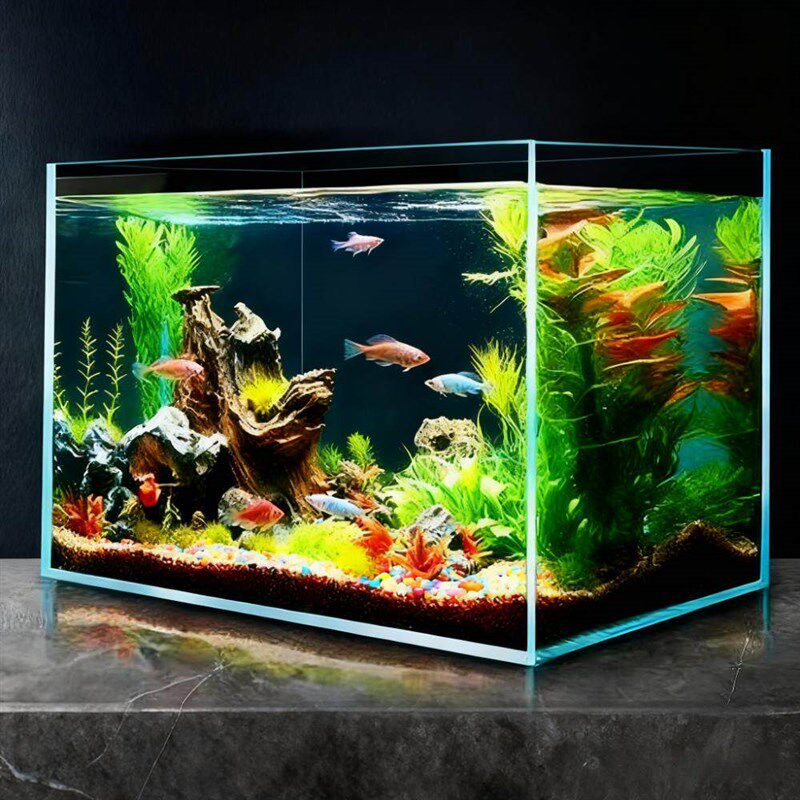 金晶五线玻璃超白鱼缸大型中型小型定制龟缸长方形方缸造景溪流缸