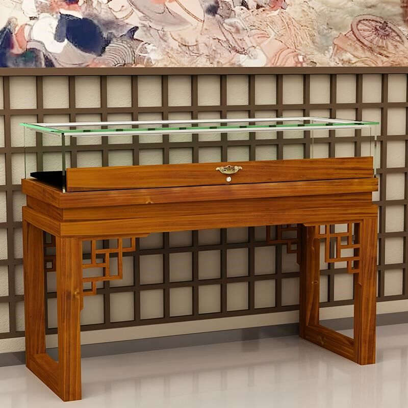 高级实木玻璃中式复古珠宝首饰玉器展示柜台博物馆文玩古董饰品柜