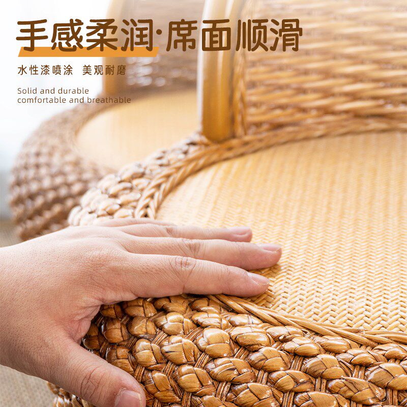 阳台藤椅子靠背椅小藤椅藤圈椅天然藤椅休闲椅单人舒服久坐靠背椅