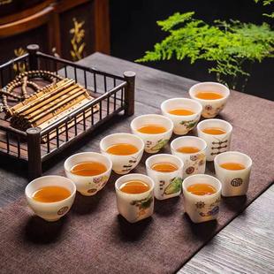 大号家用白玉瓷茶碗个人定制 茶杯陶瓷品茗杯主人杯功夫小茶杯套装