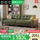 DDC日式 覆古灯芯绒实木布艺沙发大小户型客厅中古风可拆洗布沙发